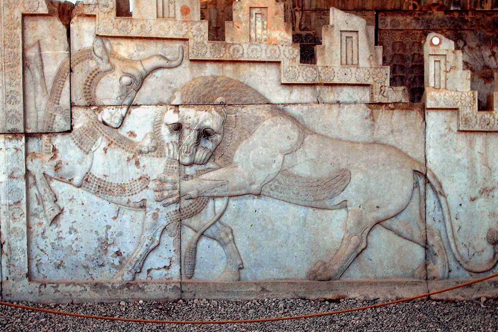 Bas-relief on the eastern stairway of the Apadana at Persepolis, depicting the Achaemenid tribute procession of subject peoples.